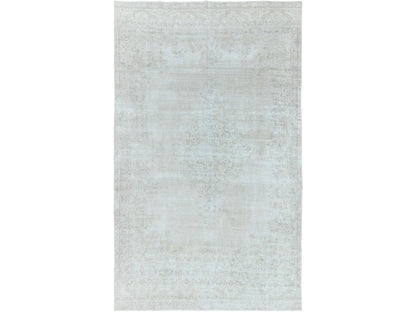 Kerman Vintage hand-knotted worn wool rug in Beige, 7'6" x 12'10" — SKU O061724