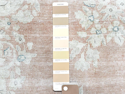 Kerman Vintage hand-knotted worn wool rug in Brown & Almond Brown, 10'1" x 14'2" — SKU O061725 (view 7)