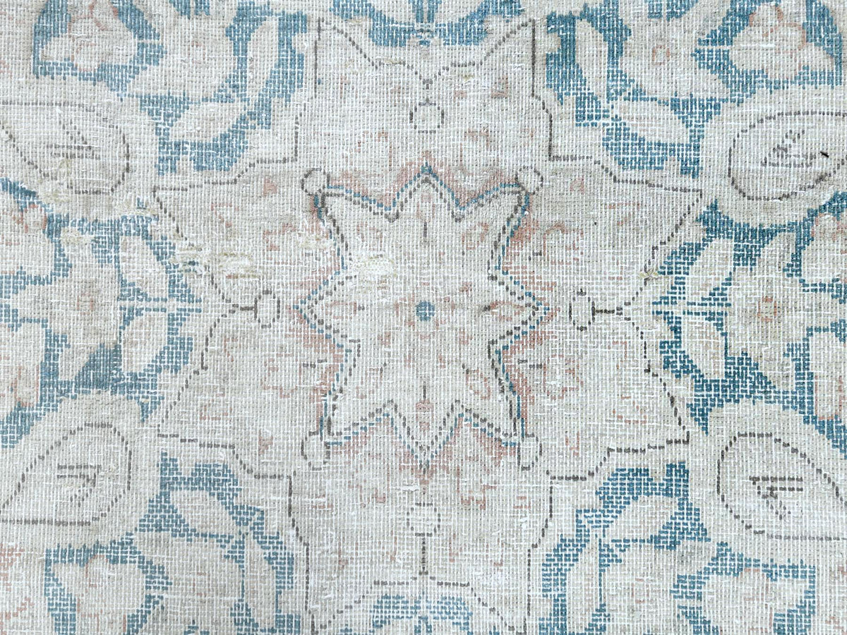 Kerman Vintage hand-knotted worn wool rug in Brown & Almond Brown, 10'1" x 14'2" — SKU O061725 (view 8)