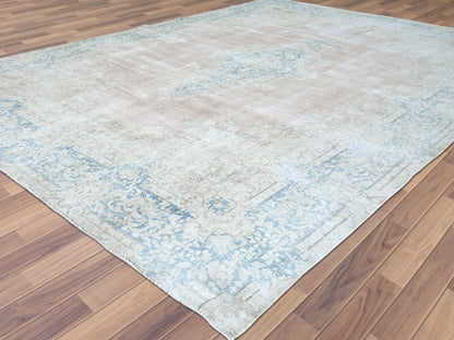 Red 9'8" x 12'9" Vintage Hand knotted Wool Rug - Sku: O061728
