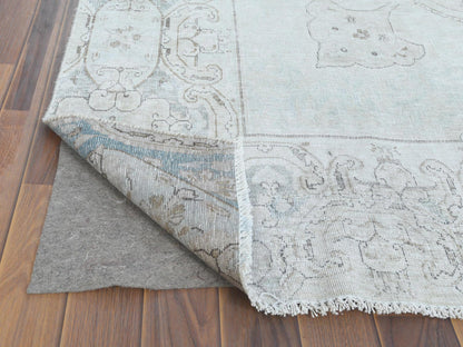 Ivory 8'8" x 12'0" Vintage Hand knotted Wool Rug - Sku: O061734