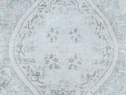 Ivory 8'8" x 12'0" Vintage Hand knotted Wool Rug - Sku: O061734