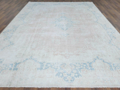 Pink 9'9" x 13'3" Vintage Hand knotted Wool Rug - Sku: O061735