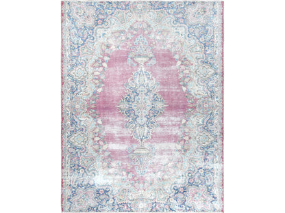 Pink 6'7" x 8'7" Vintage Hand knotted Wool Rug - Sku: O061744