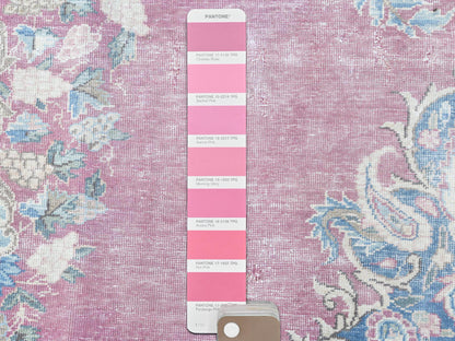 Pink 6'7" x 8'7" Vintage Hand knotted Wool Rug - Sku: O061744