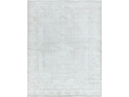 Ivory 9'6" x 12'5" Vintage Hand knotted Wool Rug - Sku: O061793