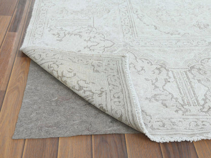 Ivory 9'6" x 12'5" Vintage Hand knotted Wool Rug - Sku: O061793