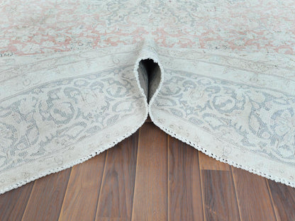 Ivory 9'8" x 12'10" Vintage Hand knotted Wool Rug - Sku: O061795
