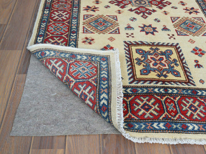 Ivory 3'0" x 4'7" Kazak Hand knotted Wool Rug - Sku: O061809