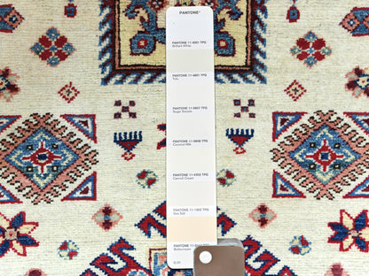 Ivory 3'0" x 4'7" Kazak Hand knotted Wool Rug - Sku: O061809