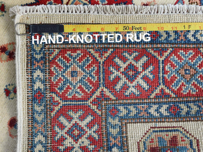 Ivory 3'0" x 4'7" Kazak Hand knotted Wool Rug - Sku: O061809
