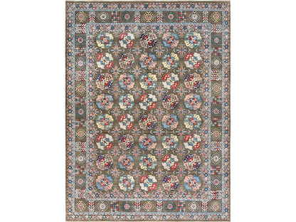 Kazak Kazak hand-knotted wool rug in Brown & Gray, 9'7" x 12'9" — SKU O061830