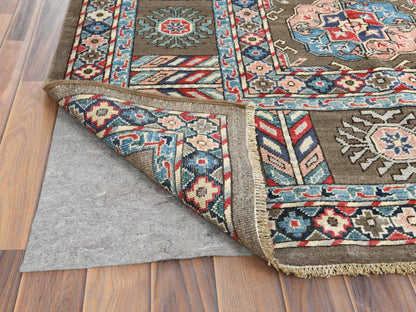 Kazak Kazak hand-knotted wool rug in Brown & Gray, 9'7" x 12'9" — SKU O061830 (view 4)