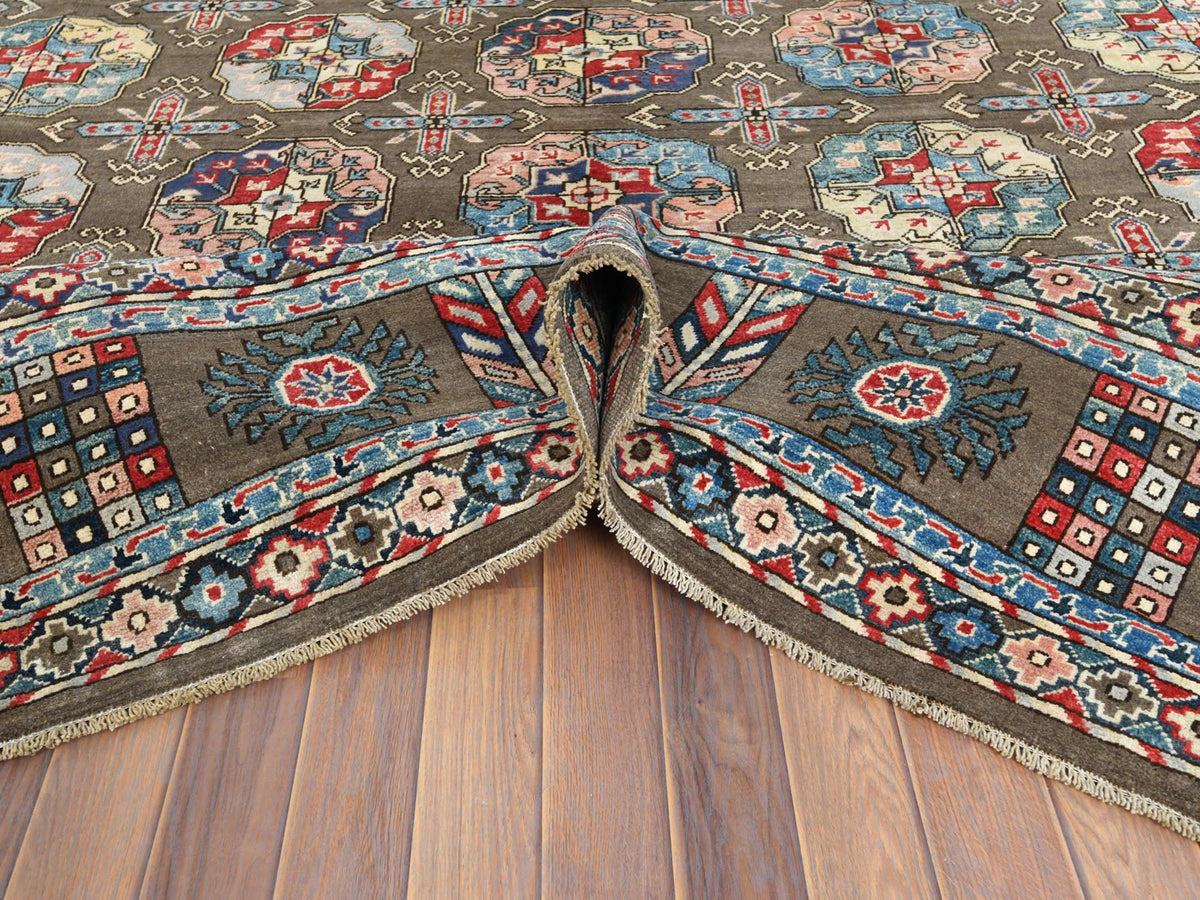 Kazak Kazak hand-knotted wool rug in Brown & Gray, 9'7" x 12'9" — SKU O061830 (view 5)