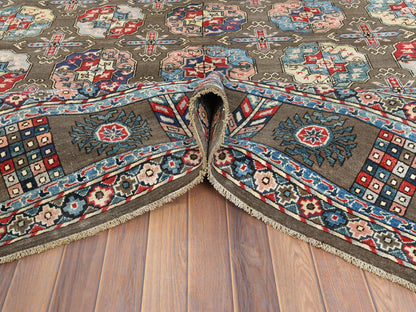 Kazak Kazak hand-knotted wool rug in Brown & Gray, 9'7" x 12'9" — SKU O061830 (view 5)