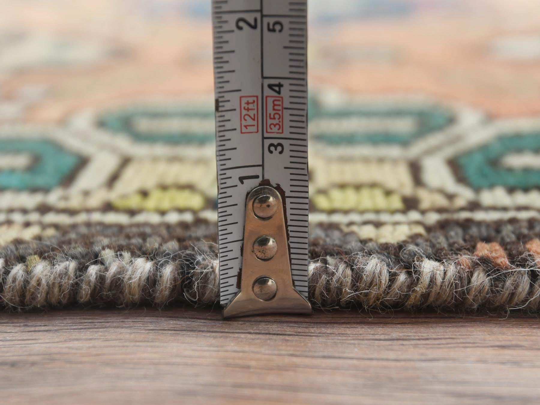 Vintage hand-knotted worn wool runner in Orange, 3'3" x 10' — SKU O061883 (view 6)