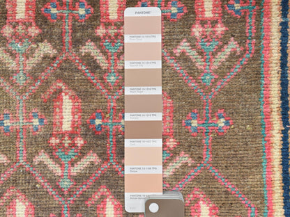 Hamadan Vintage hand-knotted worn wool runner in Pink & Hot Pink, 2'8" x 8'10" — SKU O061884 (view 4)