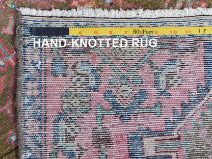Hamadan Vintage hand-knotted worn wool runner in Pink & Hot Pink, 2'8" x 8'10" — SKU O061884 (view 7)