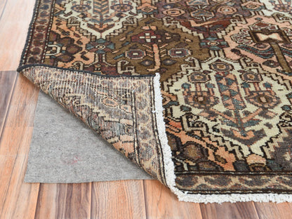 Brown 5'7" x 8'5" Vintage Hand knotted Wool Rug - Sku: O061907
