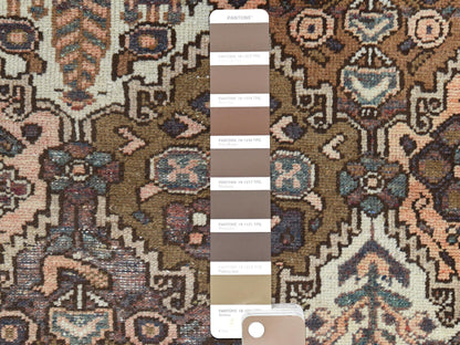 Brown 5'7" x 8'5" Vintage Hand knotted Wool Rug - Sku: O061907