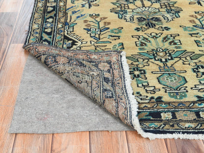 Brown 3'5" x 10'1" Vintage Hand knotted Wool Rug - Sku: O061944