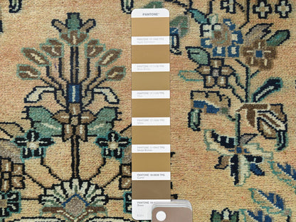 Brown 3'5" x 10'1" Vintage Hand knotted Wool Rug - Sku: O061944