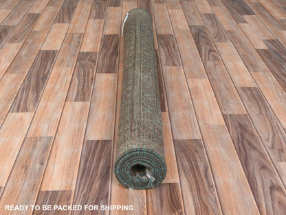Brown 4'1" x 6'0" Vintage Hand knotted Wool Rug - Sku: O061953