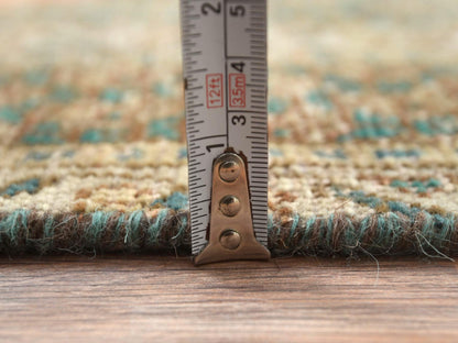 Brown 4'1" x 6'0" Vintage Hand knotted Wool Rug - Sku: O061953
