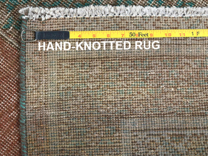 Brown 4'1" x 6'0" Vintage Hand knotted Wool Rug - Sku: O061953