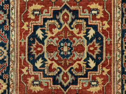 Red 2'6" x 12'2" Traditional Hand knotted Wool Rug - Sku: O062011
