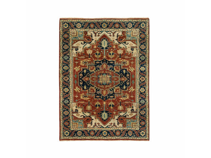 Red 4'1" x 6'0" Traditional Hand knotted Wool Rug - Sku: O062021