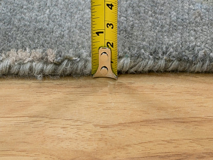 Grey 4'1" x 10'0" Modern / Contemporary Hand knotted Wool/Silk Rug - Sku: O062025