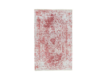 Pink 3'0" x 5'0" Transitional Hand knotted Wool/Silk Rug - Sku: O062043