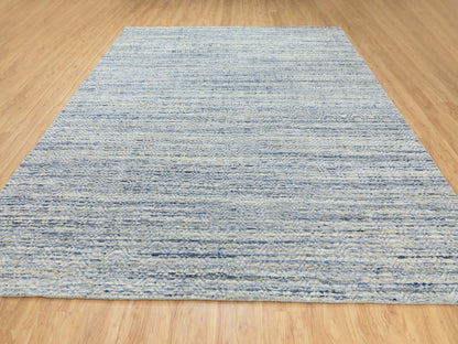 Modern / Contemporary hand-knotted wool rug in Blue, 9' x 11'9", SKU O062051 (view 2)