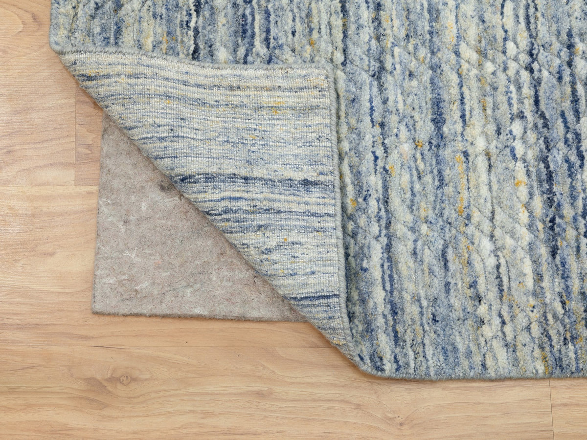 Modern / Contemporary hand-knotted wool rug in Blue, 9' x 11'9", SKU O062051 (view 4)