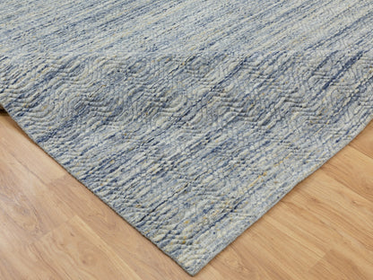 Modern / Contemporary hand-knotted wool rug in Blue, 9' x 11'9", SKU O062051 (view 6)