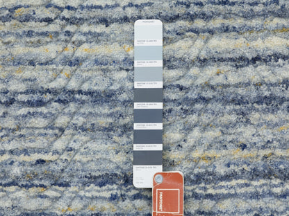 Modern / Contemporary hand-knotted wool rug in Blue, 9' x 11'9", SKU O062051 (view 7)