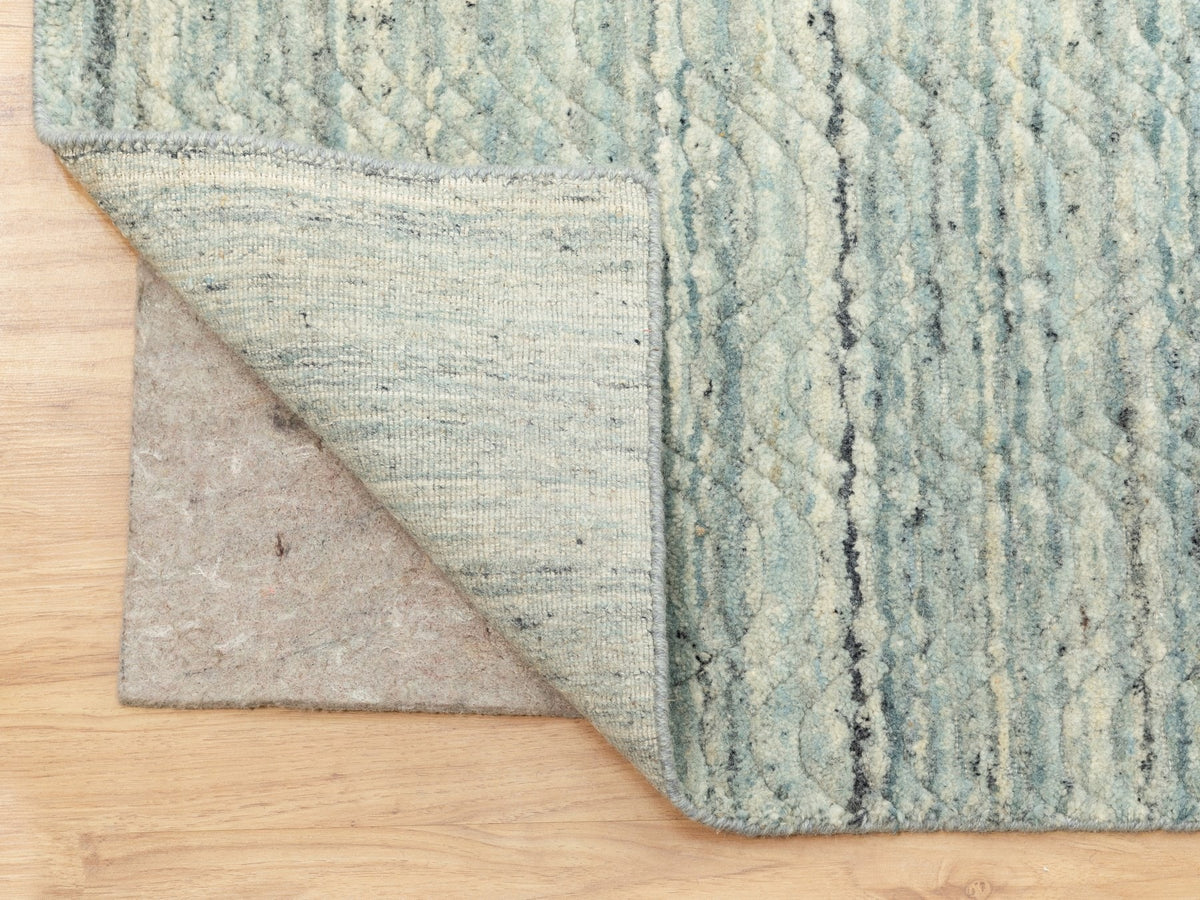 Modern / Contemporary hand-knotted wool rug in Green, 11'9" x 11'10" — SKU O062052 (view 5)