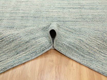 Modern / Contemporary hand-knotted wool rug in Green, 11'9" x 11'10" — SKU O062052 (view 6)
