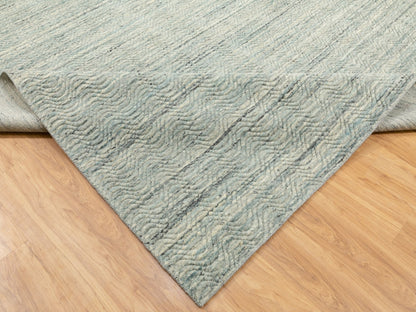 Modern / Contemporary hand-knotted wool rug in Green, 11'9" x 11'10" — SKU O062052 (view 7)