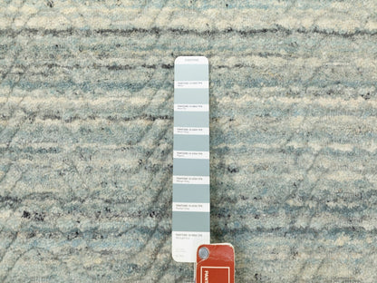 Modern / Contemporary hand-knotted wool rug in Green, 11'9" x 11'10" — SKU O062052 (view 8)