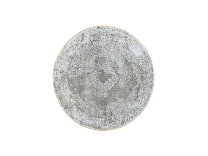 Grey 6'0" x 6'0" Transitional Hand knotted Wool/Silk Rug - Sku: O062054