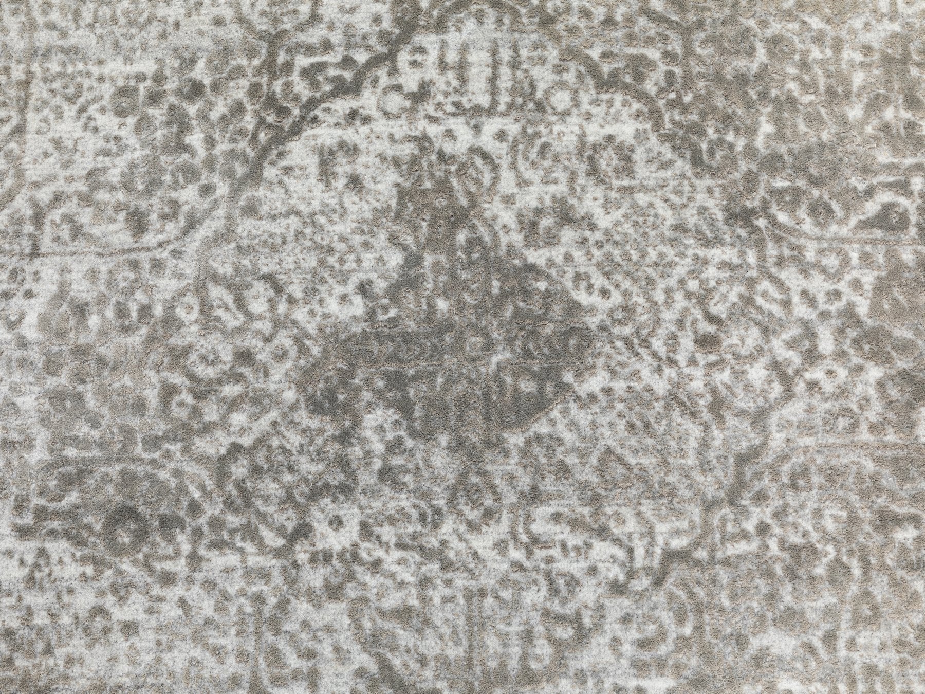 Transitional hand-knotted wool/pure silk rug in Gray, 6' x 6' — SKU O062054 (view 5)