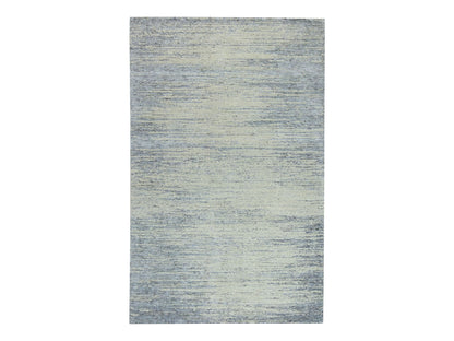 Grey 6'1" x 9'0" Hand Loomed Handloom Wool Rug - Sku: O062056