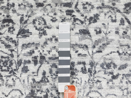 Grey 8'0" x 10'1" Transitional Hand knotted Wool/Silk Rug - Sku: O062058