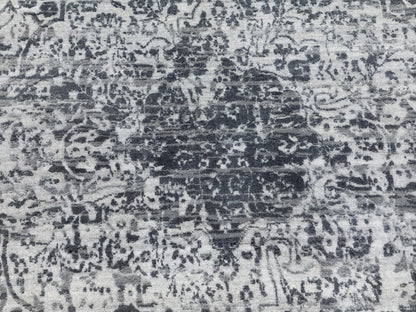 Grey 8'0" x 10'1" Transitional Hand knotted Wool/Silk Rug - Sku: O062058
