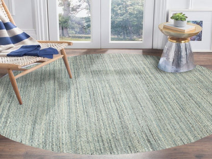Modern / Contemporary hand-knotted wool rug in Green, 9'10" x 10' — SKU O062062 (view 2)