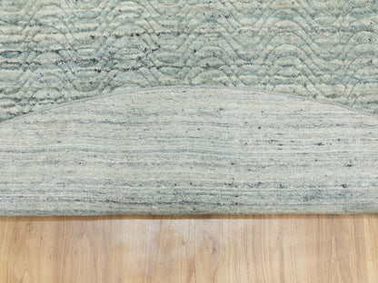 Modern / Contemporary hand-knotted wool rug in Green, 9'10" x 10' — SKU O062062 (view 5)