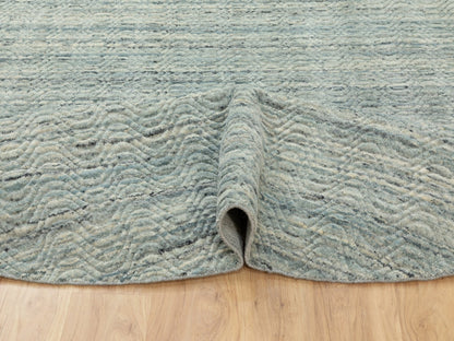 Modern / Contemporary hand-knotted wool rug in Green, 9'10" x 10' — SKU O062062 (view 6)