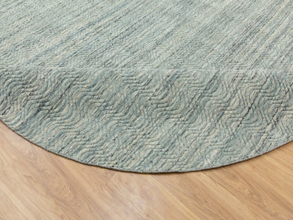 Modern / Contemporary hand-knotted wool rug in Green, 9'10" x 10' — SKU O062062 (view 7)